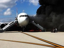 BREAKING: Plane Catches Fire At Florida Airport; 15 Injured, 1 burned