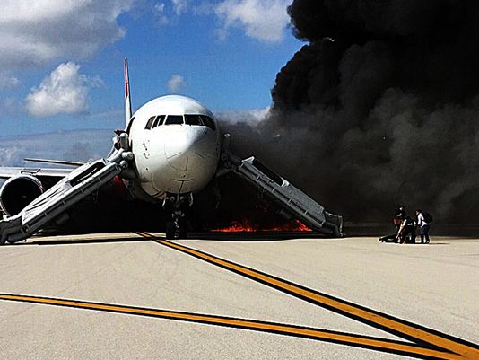 BREAKING- Plane Catches Fire At Florida Airport; 15 Injured, 1 burned