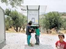 Solar Smartphone Charging Stations Providing Free Electricity To Refugees In Greece