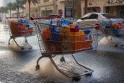 Shopping Carts Turn into Flood Escape Vehicles in Dubai